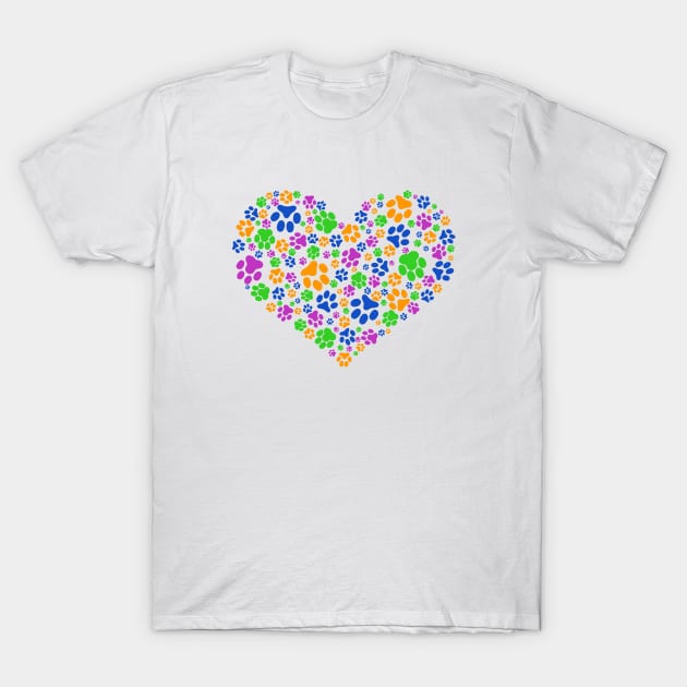 Heart Cat's footprints T-Shirt by designbek